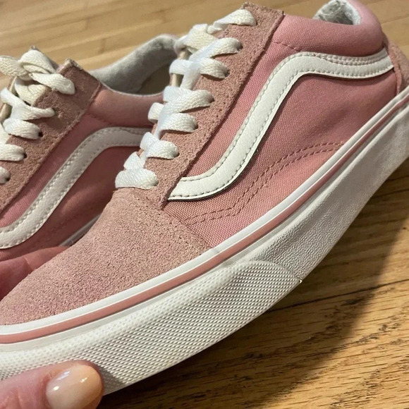Vans Pink and White Athletic Shoes Womens 7.5 - Picture 6 of 11